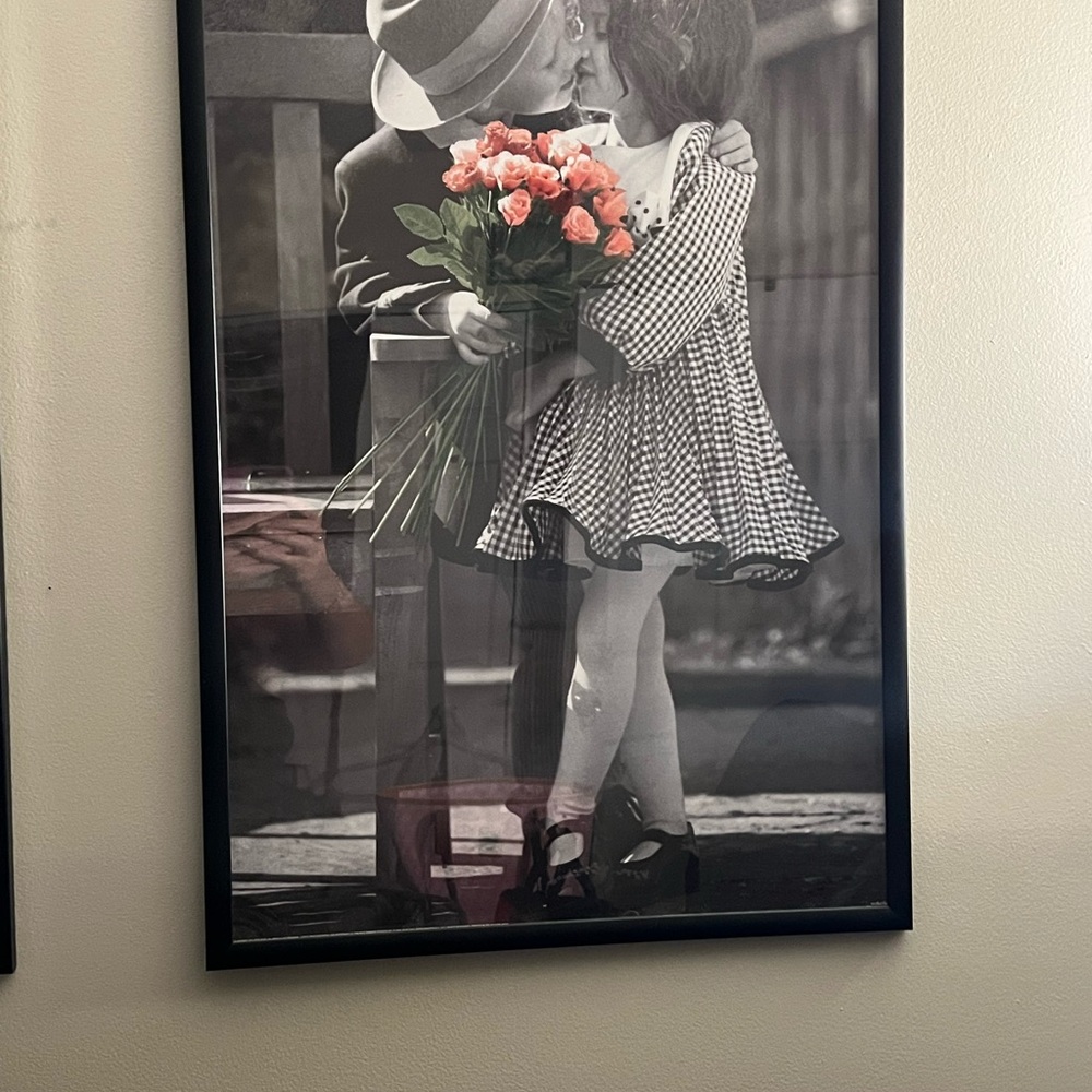 Charming Vintage Art Print with Child and Rose - Picture 4 of 4